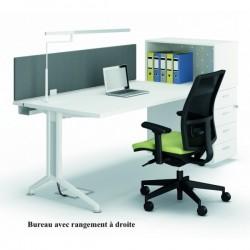 Bureau droit x2 avec caisson intégré - officity._0