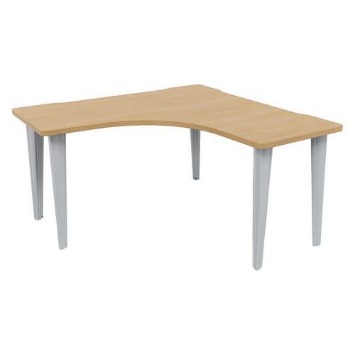 BUREAU EVIDENCE SYMÉTRIQUE 140X140 CHÊNE CLAIR/ALU - VINCO