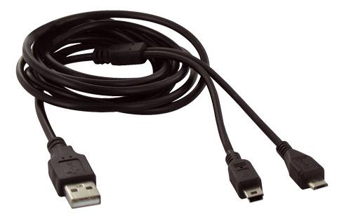 T'NB CÂBLE USB 2.0 A MINI ET MICRO USB MÂLE/MÂLE - 1,2 M