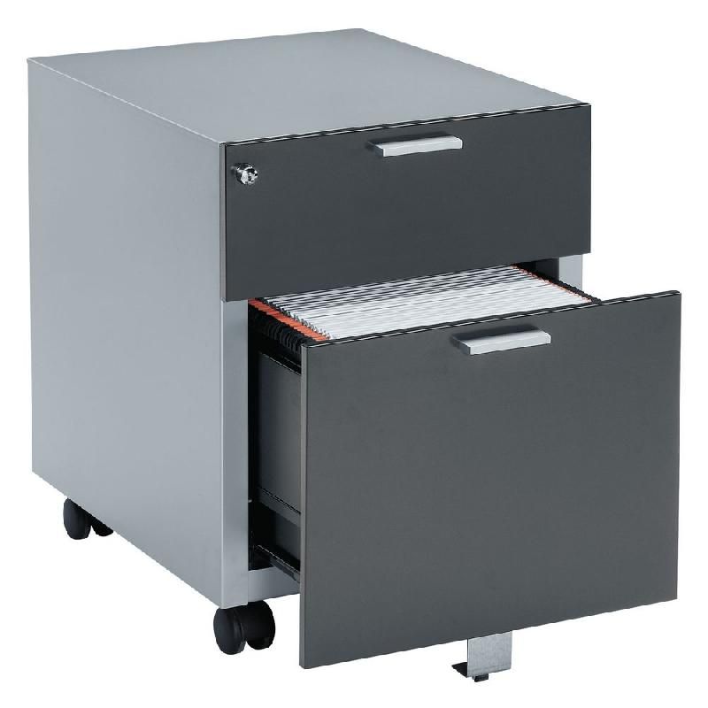 CAISSON MOBILE STAPLES CASTING - 2 TIROIRS -  ALUMINIUM - FAÇADE ANTHRACITE