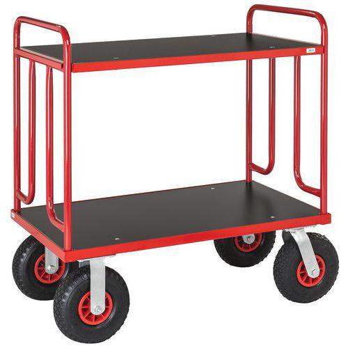 CHARIOT À PLATEAU BOIS 2 PLATEAUX 1000X600 MM 500 KG - KONGAMEK