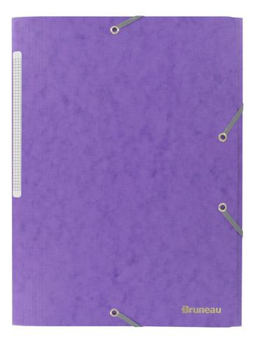 LOT DE 2 - CHEMISE À ÉLASTIQUE 3 RABATS CARTE BRUNEAU 24 X 32 CM DOS 2 CM MAUVE