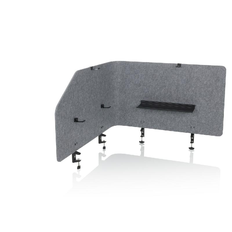 Cloison acoustique de bureau FLEXMIUT T TOP plastique / textile gris hjh OFFICE - gris multi-matériau 891015_0