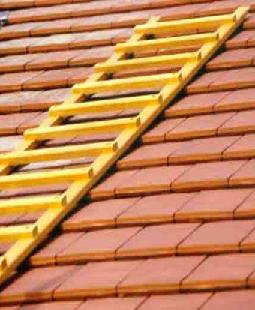 Échelle de toit clic toit en aluminium avec crochet de faîtage - Echamat  Kernst
