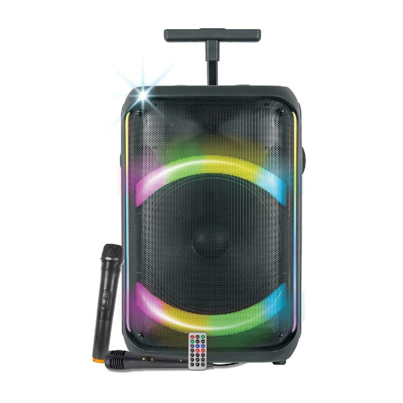 Enceinte sono autonome  Karma auralis 2 micros bluetooth USB télécommande, karaoké , LED - 3666638034731_0