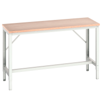 Établi d'atelier VERSO - hauteur réglable 780 à 930 mm - plateau bois multiplis 30 mm - charge max. 600 kg_0