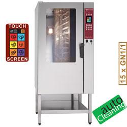 Four électrique vapeur/convection - écran tactile - 15 niveaux GN 1/1 - nettoyage automatique - DFV-1511/PTS_0