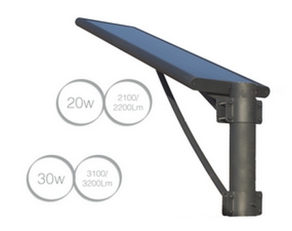 Luminaire d'éclairage public - Gamme compact LED 20W / 30W - Aluminium - Autonomie 20H - IP65 / IK9_0