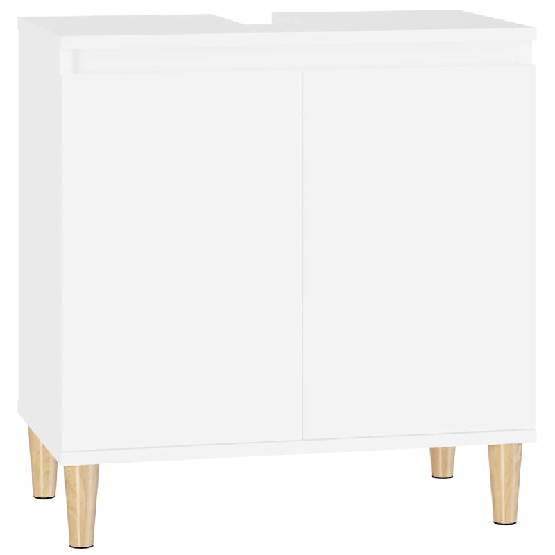 Helloshop26 - Meuble d'évier sous lavabo salle de bain 58 x 33 x 60 cm bois d'ingénierie blanc 02_0006805 - 3000369882726_0