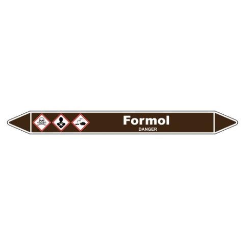 LOT DE 3 - MARQUEUR DE TUYAUTERIE - FORMOL - EN VINYLE LAMINÉ - NFX 08-105 355 X 37 MM