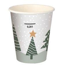 LOT DE 4 - GOBELET EN CARTON 'WINTER FOREST', 0,2 L