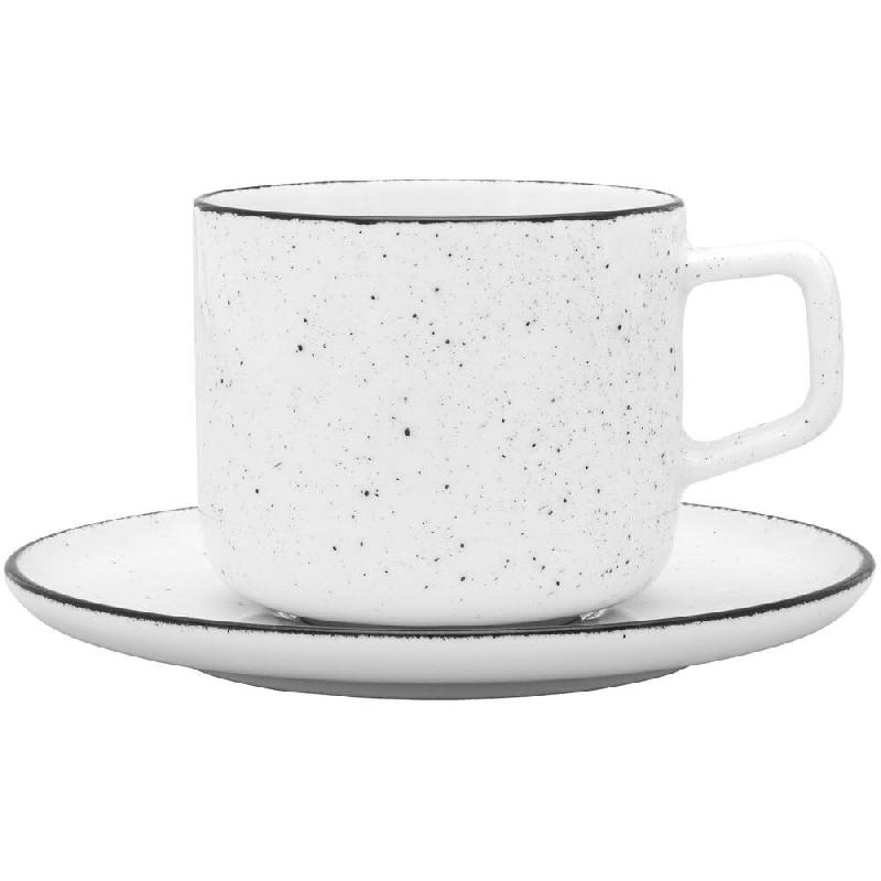 LUBIANA Tasse, série Ankara, blanche, mouchetée de noir, 250 ml - PZ6103250_0