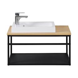 Meuble lave-mains WILO vasque blanche + robinet chromé - blanc métal 3760232701515_0