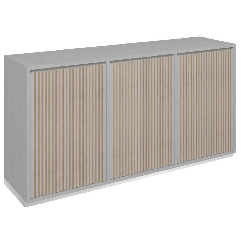 Meuble Vertigo T01 4 tiroirs anglaise 1porte MDF naturel & noyer clair 180x47x93_0