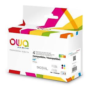 OWA CARTOUCHE D'ENCRE REMANUFACTURÉE COMPATIBLE HP 903XL - 3HZ51AE (K10451OW) - PACK DE 4 - NOIR + COULEURS