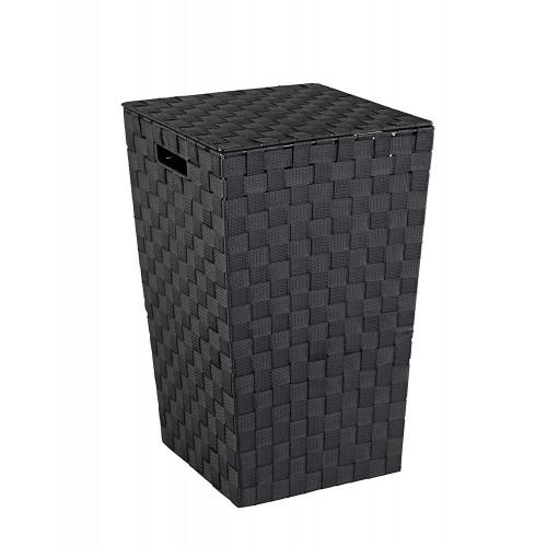 PANIER À LINGE - ADRIA - PLASTIQUE TRESSÉ - CARRÉ - 48 L - NOIR WENKO