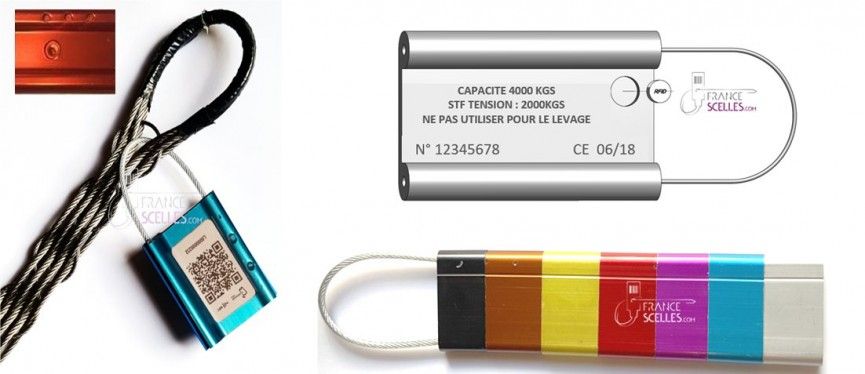 Scellé câble A SERTIR avec plaque d'identification -  KAS pour l'identification de matériel_0