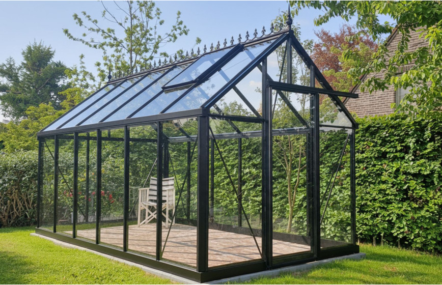 Serre  en verre compacte et élégante pour un espace de cultures lumineux et un véritable coin de vie au jardin - EOS Junior_0