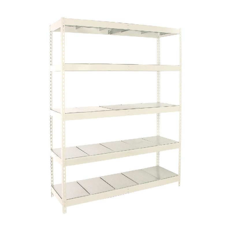 SimonRack Rayonnage industriel, 2000x1500x450 mm, 400 kg au point de flexion, 5 étagères métalliques, rayonnage garage, Blanc/Galvanisé- Ecoforte_0