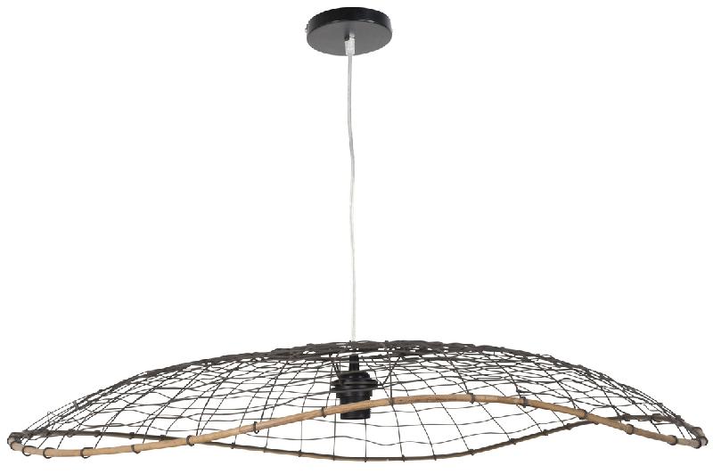 SUSPENSION LANKA XXL EN MÉTAL ET BAMBOU ANTHRAITE - MANUTAN COLLECTIVITÉS