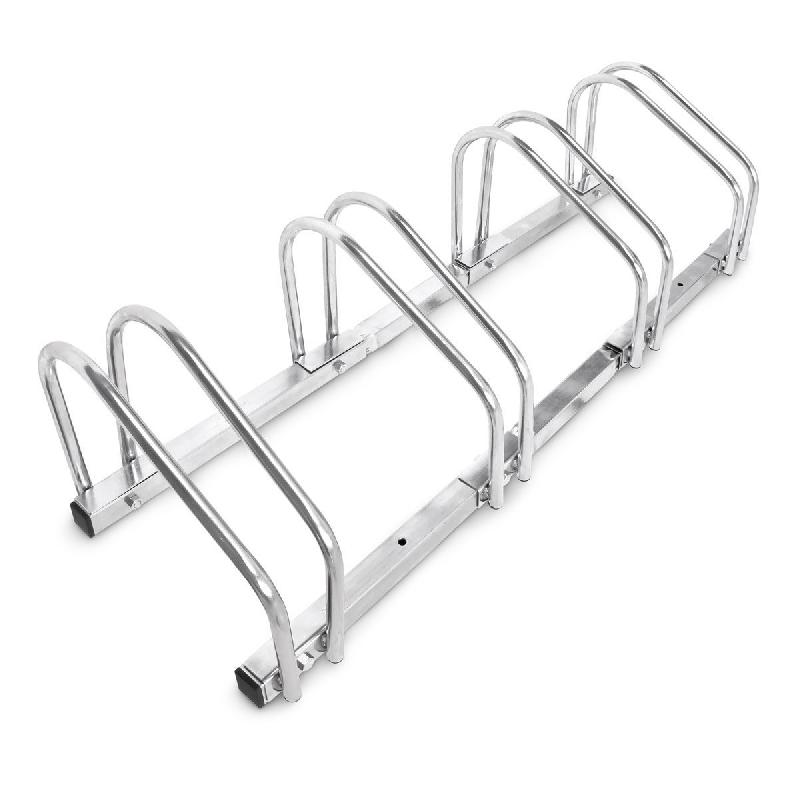 Système range-vélo - Râtelier inclinable pour 4 vélos - Fixation au sol ou murale - Acier chromé - Réf 3413003_0
