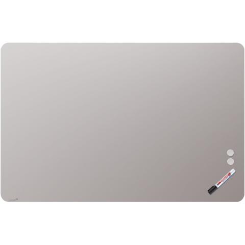 TABLEAU EN VERRE MAT 100X150CM - WARM GREY - COIN ARRONDI - LEGAMASTER