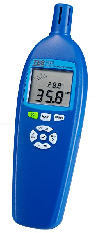 Thermo-hygromètre portable TES1260 - Grand écran LCD, double affichage T°C et HR%, mémoire 99 mesures_0