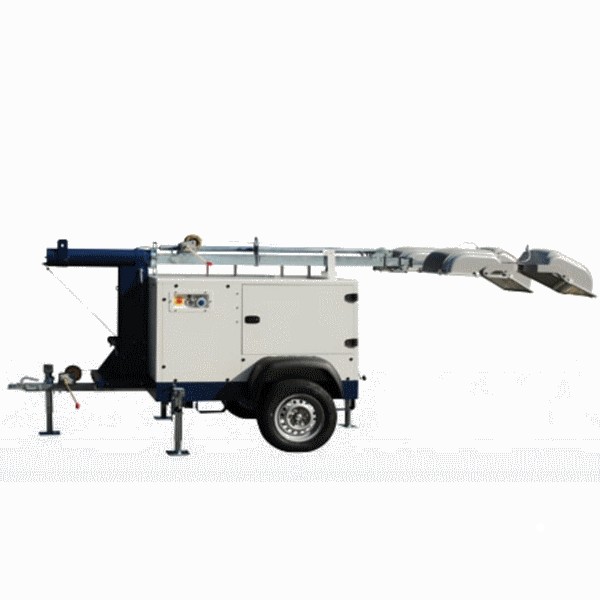 Tour d'éclairage halogène autonome diesel - remorque 1600 kg - mât télescopique de 4 à 9.5m - surface éclairée 3300m² - source auxiliaire 20 kVa_0