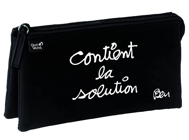 QUO VADIS - TROUSSE SCOLAIRE - RECTANGLE - BEN - 22,5X11X6 CM - TOILE (POLYESTER) - 3 COMPARTIMENT(S) -  PAR 8 - LOT DE 8