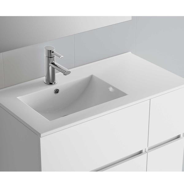 VASQUE IBERIA 855 COQUETTE À DROITE EN PORCELAINE BLANCHE 855 X 20 X 460 MM - SALGAR 21090