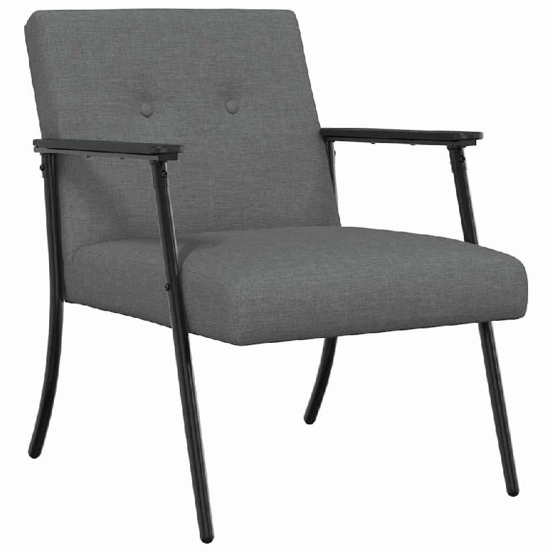 VidaXL fauteuil Gris foncé 59 x 75 x 78 cm tissu Modèle Vega Office Minimal - 42017691_0