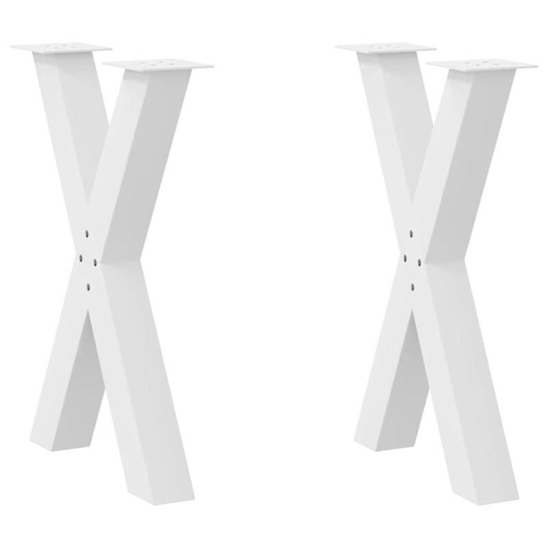 VidaXL Pieds De Table à Manger En Forme De X, 2 Pièces, Blanc, 50 X (72 73) Cm, Acier - blanc 4012969_0