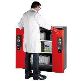 Armoire de sécurité pour produits dangereux - portes pliables - 600 litres - acier robuste avec revêtement époxy_0