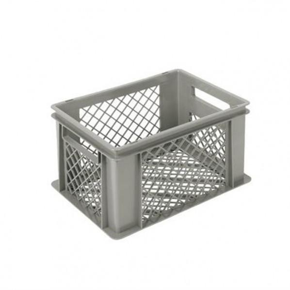Bac norme Europe - fond plein et parois ajourées - 400 x 300 mm - Hauteur 220 mm - gerbable et palettisable_0
