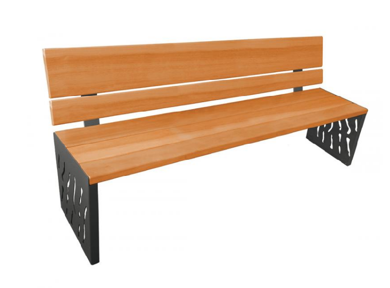 Banc Public Florence - 1800 mm - Acier et Bois Exotique ou Tout Acier - Fixation sur Platines_0