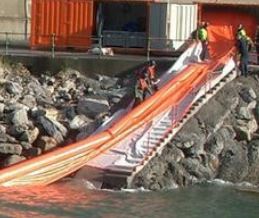 Barrage flottant anti-pollution gonflable en polyester enduit PVC 1450 gr/m² - confinement de produits pétroliers - IF_0