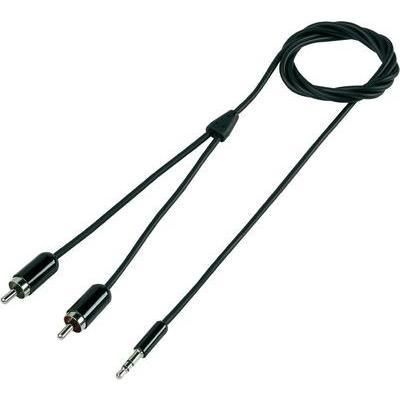 CÂBLE AUDIO SPEAKA PROFESSIONAL 629730 [2X CINCH / RCA MÂLE - 1X JACK MÂLE 3.5 MM] 0.20 M NOIR GAINE ULTRA-DOUCE