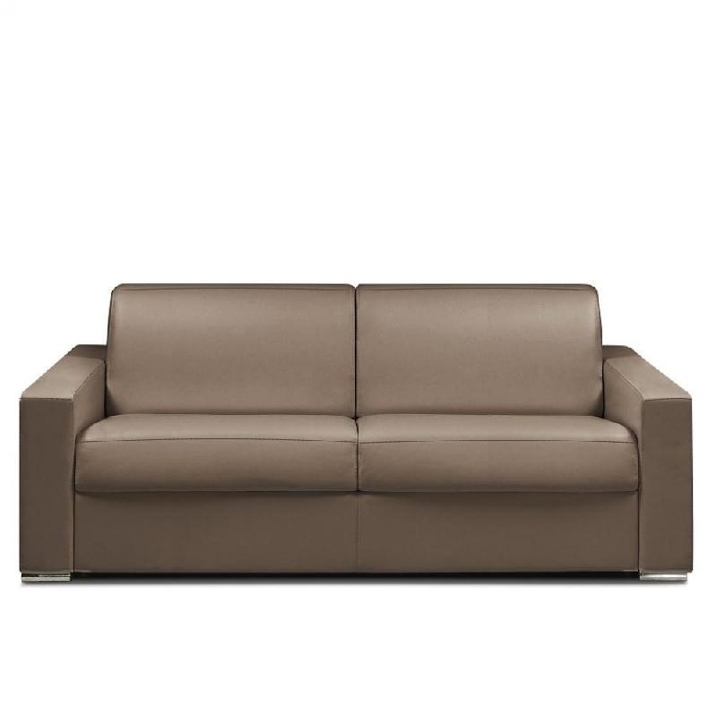 CANAPÉ EXPRESS 120 CM DREAMER EDITION CUIR ET PU CAYENNE TAUPE MATELAS 16 CM_0