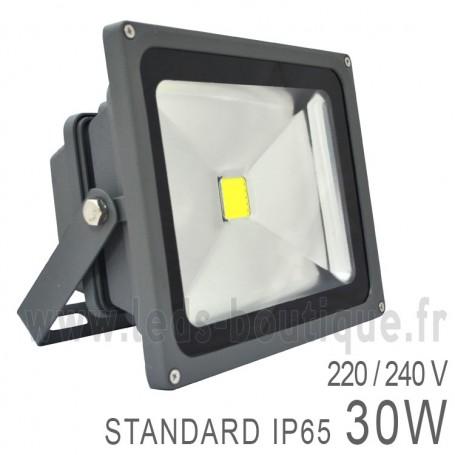 ÉCLAIRAGE DE CHANTIERS - PROJECTEUR LED COB 30W EXTÉRIEUR IP65 GRIS_0