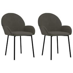 Décoshop26 - Set de 2 chaises de salle à manger design classique en tissu gris foncé DEC025523 - gris 3000255294695_0