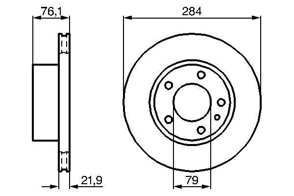 Disque de frein Bosch 0986478043 - ventilé de l'intérieur - boîte de 2 disques - 5 trous_0