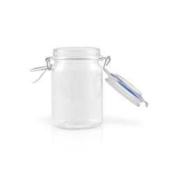 ECOLOMIQUE - 12 Pcs - Mini bocal en verre avec joint silicone bleu foncé 200 ml Diam: 6,9 cm 6,9 x 12 cm - ECO210BOKA200 - transparent verre ECO210BO_0