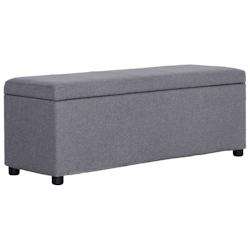 Helloshop26 - Banc banquette avec compartiment de rangement 116 cm gris clair polyester 02_0010878 - 3000598147764_0
