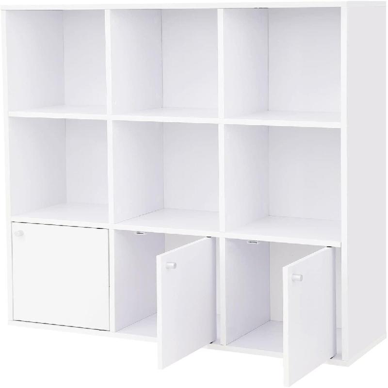 Helloshop26 - Bibliothèque en bois étagère de rangement pour livres DVD colonne de rangement armoire à étagères bureau maison 3 12_0000259 - Boi_0