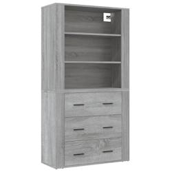 Helloshop26 - Buffet bahut commode armoire meuble de rangement organisateur cuisine salle de séjour salon haut sonoma bois 02_0035638 - 3000212431675_0