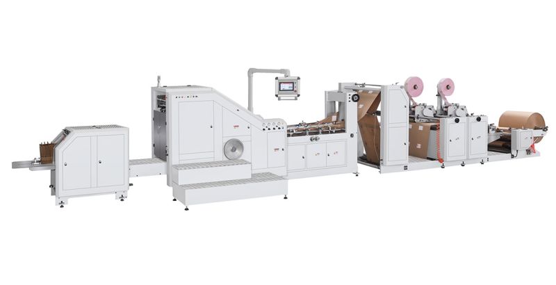 Machine de fabrication de sacs en papier LSB-450D + TP - poignée de poinçonnage entièrement automatique - haute vitesse et polyvalence_0