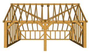 Maison à ossature en bois plain-pied d02 : 2-bay / en kit / toit double pente_0