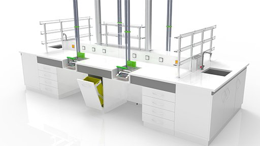 Paillasse centrale de laboratoire tout-en-un en îlot, personnalisable en fonction de vos besoins_0