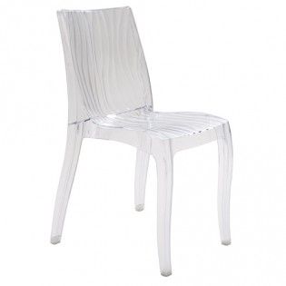 S6327TR - Chaise empilable DUNE - Weber Industries - en polycarbonate transparent - largeur 52 cm_0