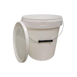Seau alimentaire blanc 20 kg anse métal - S101_0